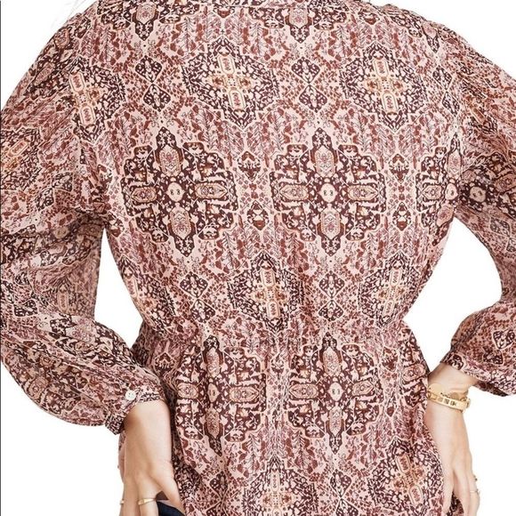 Madewell Kaleidoscope Print Drawstring Top C4 - Picture 2 of 9